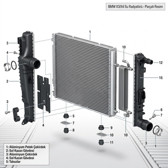 Bmw HELLA Su Radyatoru 17118623369 X3 F25 X4 Bmw HELLA Su Radyatoru 17118623369 X3 F25 X4 yedek parça