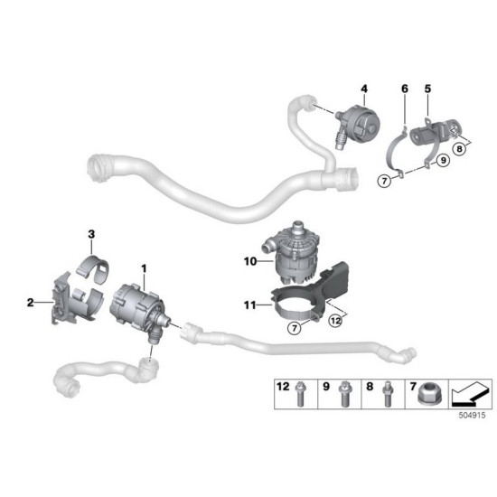 BOSCH İlave Su Pompası 11518638237 G30 G31 G11 G12 G14 G15 G16 yedek parça
