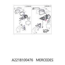 Mercedes BSG Dis Dikiz Aynasi Sag A2218100476 221 S CLASS Mercedes BSG Dis Dikiz Aynasi Sag A2218100476 221 S CLASS