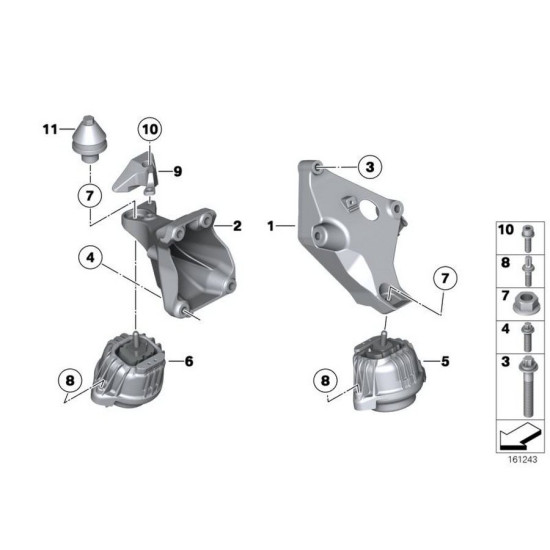 Bmw FEBI Motor Takozu Sag 22116787658 F20 21 30 yedek parça