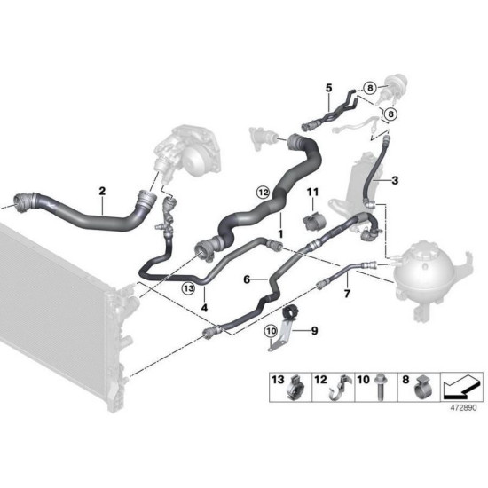 Bmw IOE-BMW Radyatör Hortumu BMW 17128573233 G30 G31 G11 G12 Bmw IOE-BMW Radyatör Hortumu BMW 17128573233 G30 G31 G11 G12 yedek parça