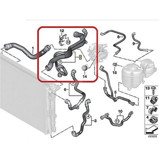 Bmw IOE-BMW Radyator Hortumu Ust 17128654836 G20 yedek parça