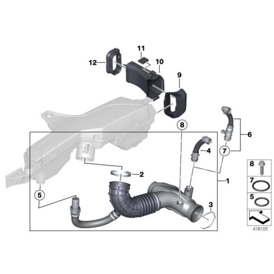 Bmw IOE-BMW Temiz Hava Borusu BMW 13718513961 F20 LCI F21 LCI Bmw IOE-BMW Temiz Hava Borusu BMW 13718513961 F20 LCI F21 LCI yedek parça