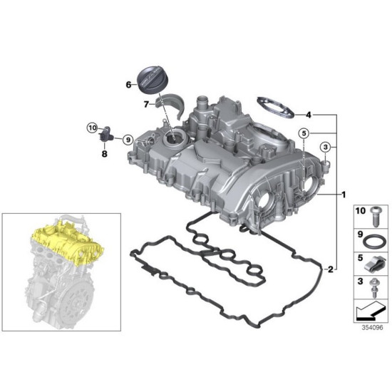 IOE-BMW Külbütör Kapağı Üst Conta 11128618520 F20 F21 F22 F23 F30 F31 F34 F35 4F32 F33 F36 Gran coupe 5G30 G31 G38 X1 F48 X2 F39 X3 G01 X4G08 yedek parça