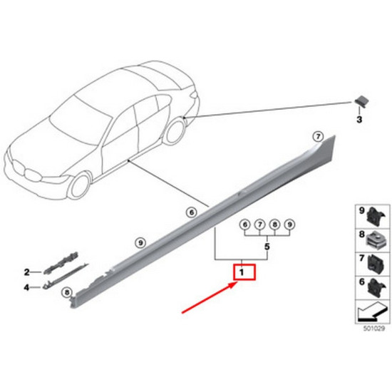 IOE-BMW Marsbıyel Kaplaması Sol 51778493951 G20 G21 yedek parça