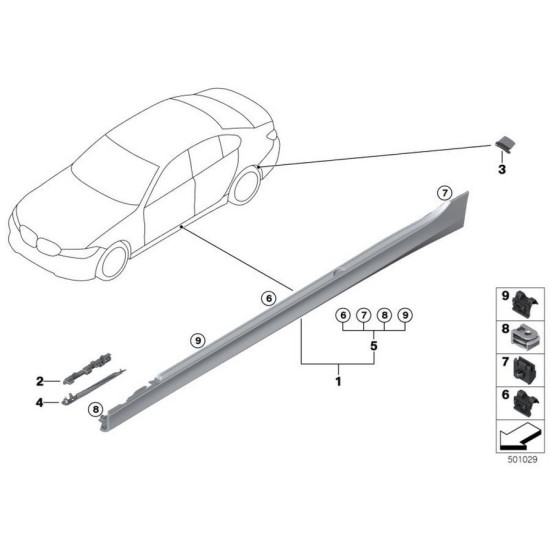 IOE-BMW Marşpiyel Kaplaması Sağ 51778493952 G20 G21 IOE-BMW Marşpiyel Kaplaması Sağ 51778493952 G20 G21 yedek parça