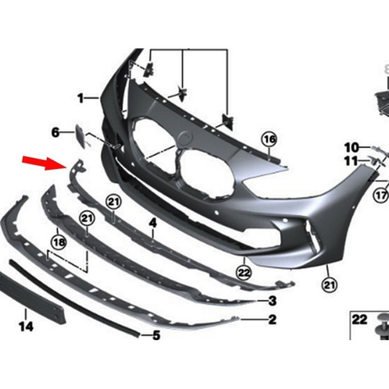 IOE-BMW Ön Tampon Alt Çıtası 51118075612 F40 IOE-BMW Ön Tampon Alt Çıtası 51118075612 F40 yedek parça