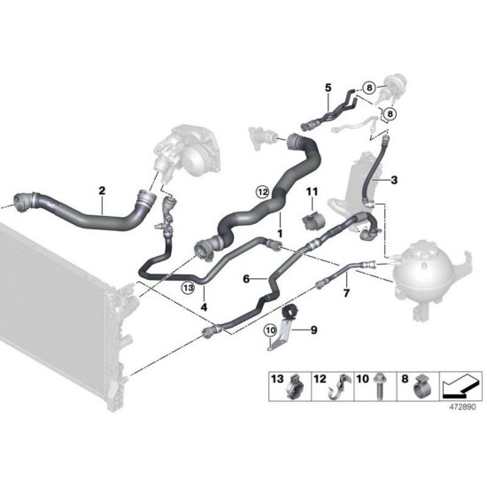 IOE-BMW Radyatör Hortumu 17128572913 G30 G31 G611 G12 IOE-BMW Radyatör Hortumu 17128572913 G30 G31 G611 G12 yedek parça