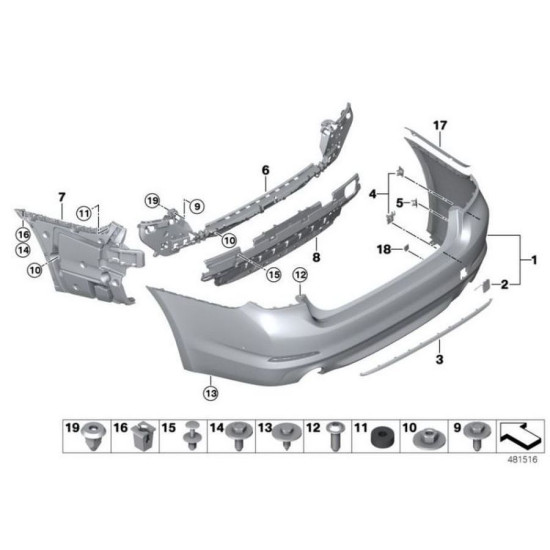 Bmw IOE-BMW Tampon Arka Folyo : L BMW 51127385755 G30 G31 yedek parça