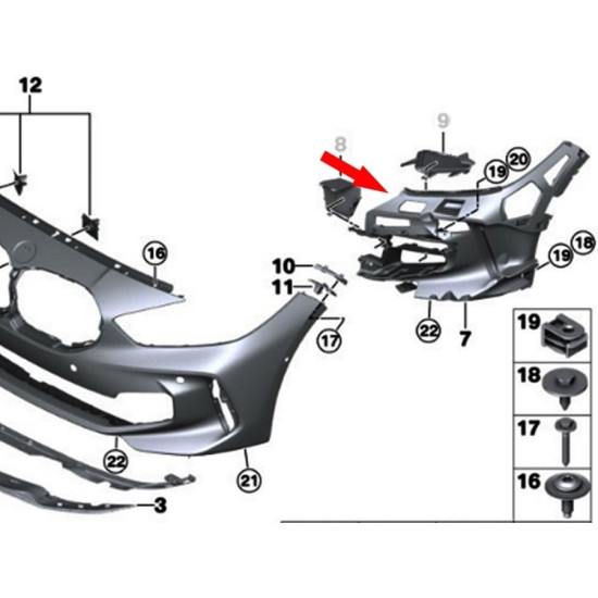 IOE-BMW Tampon Bağlantı Bakaliti Ön Sol 51118070937 F40 IOE-BMW Tampon Bağlantı Bakaliti Ön Sol 51118070937 F40 yedek parça
