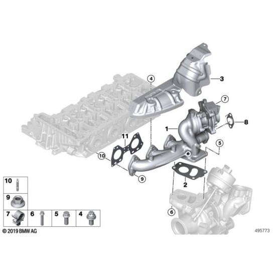 IOE-BMW Turbo Contası 11658591888 5G30 G31 6G32 GT yedek parça