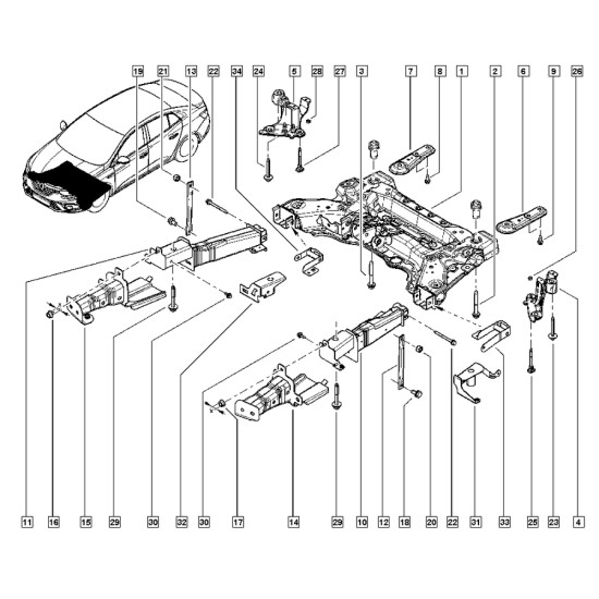 İthal Ön Beşik Sol Bağlantı Ayağı Megane Iv 548512672R İthal Ön Beşik Sol Bağlantı Ayağı Megane Iv 548512672R yedek parça