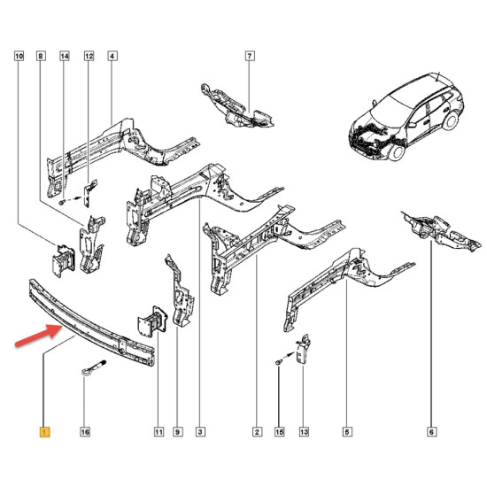 İthal Ön Panel Orta Sacı Kadjar 752101457R 752101598R İthal Ön Panel Orta Sacı Kadjar 752101457R 752101598R yedek parça