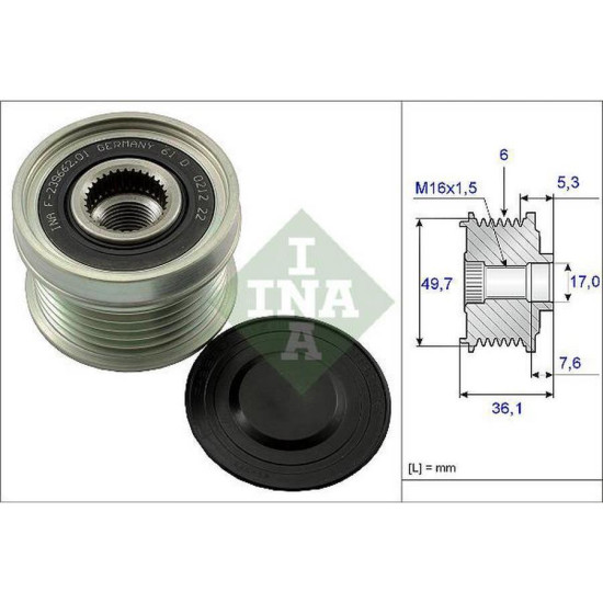 Mercedes INA Alternator Kasnagi A6041500460 VARIO 612 613 Mercedes INA Alternator Kasnagi A6041500460 VARIO 612 613 yedek parça