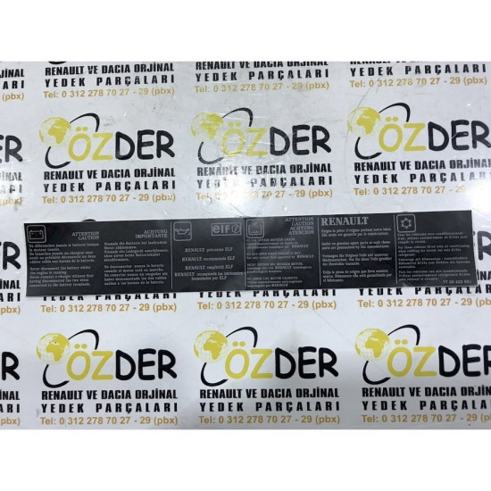 Clio 2 - II Ön Panel Etiketi 7700423891 Clio 2 - II Ön Panel Etiketi 7700423891 yedek parça