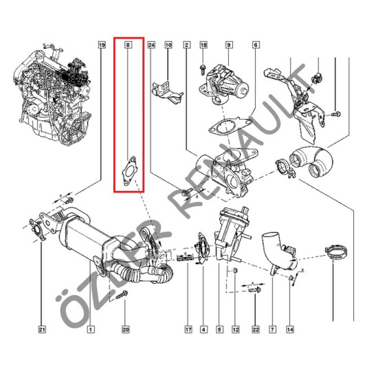 Clio 4 - IV Egr Devirdaim Borusu Contası 147192857R Clio 4 - IV Egr Devirdaim Borusu Contası 147192857R yedek parça