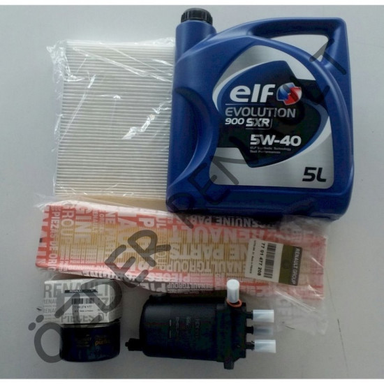 Clio Symbol Thalia Yağ Bakım Seti ( Yağ Filtresi+Hava Filtresi+Polen Filtresi+Mazot Filtresi 5/40 5Lt Elf Motor) 7700274177 - 7701477208 - 7700424098 - 7701061576 yedek parça