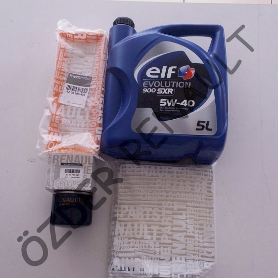 Duster 1 - I Yağ Bakım Seti 5/40 (Yağ Filtresi+Hava Filtresi+Polen Filtresi+5/40 5 Lt Elf Motor Yağı) 8200768927 - 8200985420 - 7701062227 yedek parça