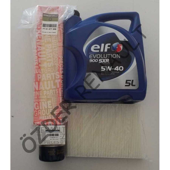 Logan 1 - I Yağ Bakım Seti ( Yağ Filtre+Hava Filtresi+Polen Filtresi+5/40 5Lt Elf Motor) 7700274177 - 7701477208 - 7700424098 yedek parça