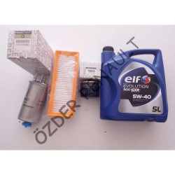 Logan 1 - I Yağ Bakım Seti ( Yağ Filtresi+Hava Filtresi+Mazot Filtresi+5/40 5Lt Elf Motor Yağı) 8200768927 - 8200985420 - 7701478547