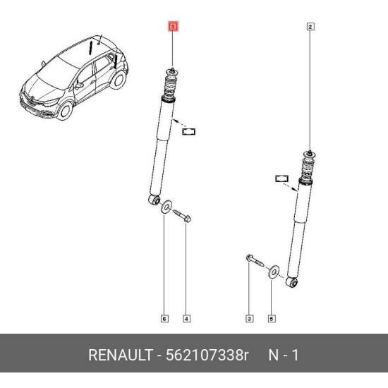 Mais Arka Amortisör Captur 562107338R yedek parça