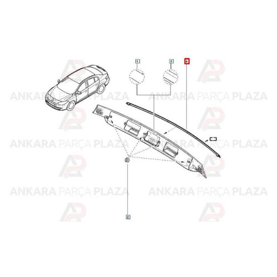 Mais Bagaj Nıkelajı Fluence 848105695R 848102881R Mais Bagaj Nıkelajı Fluence 848105695R 848102881R yedek parça
