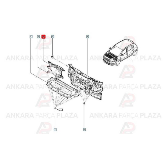 Mais Göğüs Sacı Sessizleştirici Yeni Sandero 679001362R Mais Göğüs Sacı Sessizleştirici Yeni Sandero 679001362R yedek parça