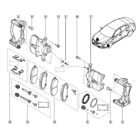 Mais Ön Sol Kaliper Megane Iv Sedan 410115203R Mais Ön Sol Kaliper Megane Iv Sedan 410115203R yedek parça