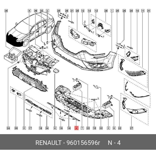 Mais Ön Tampon Spoyleri Megane Iv Sedan 960156596R Mais Ön Tampon Spoyleri Megane Iv Sedan 960156596R yedek parça