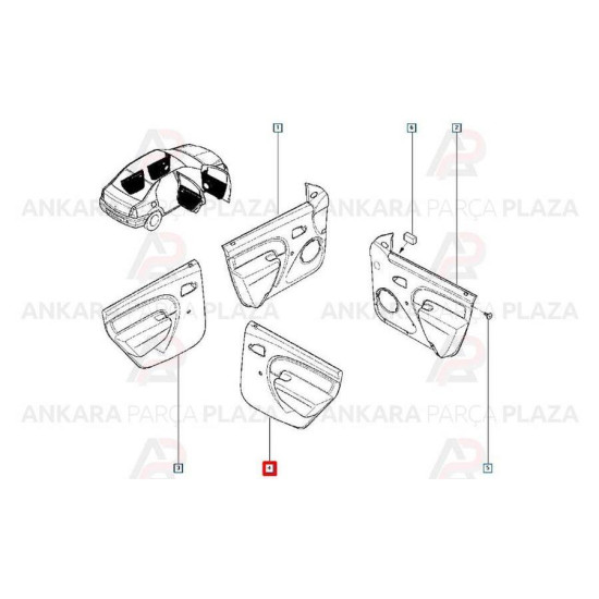 Mais Sağ Arka Kapı Panosu Logan 6001551260 Mais Sağ Arka Kapı Panosu Logan 6001551260 yedek parça