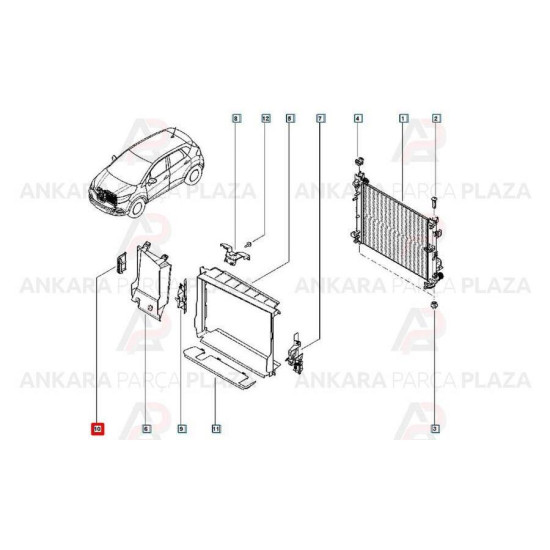 Mais Sag Yan Radyatör Davlumbazı Yenı Sandero 214982630R Mais Sag Yan Radyatör Davlumbazı Yenı Sandero 214982630R yedek parça