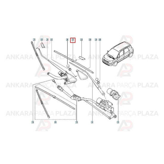 Mais Silecek Sol Scenic 7701061772 Mais Silecek Sol Scenic 7701061772 yedek parça