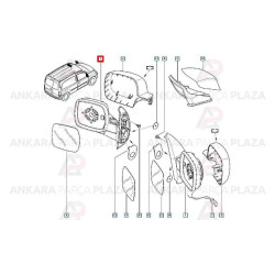 Mais Sol Dış Dikiz Aynası Kasası Yeni Kangoo 7701068839