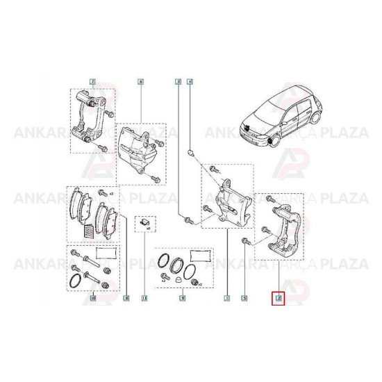 Mais Sol Ön Kaliper Bm/Lm Megane Iı 7701208553 yedek parça
