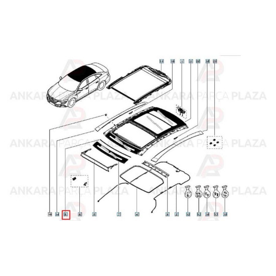 Mais Sunroof Fitili Talisman 913916702R Mais Sunroof Fitili Talisman 913916702R yedek parça