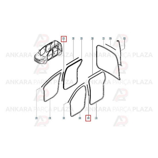 Mais Sürgülü Kapı Fıtılı Dokker 828365761R yedek parça