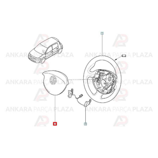 Mais Sürücü Hava Yastıgı Bm/Lm Renault 8200381848 yedek parça