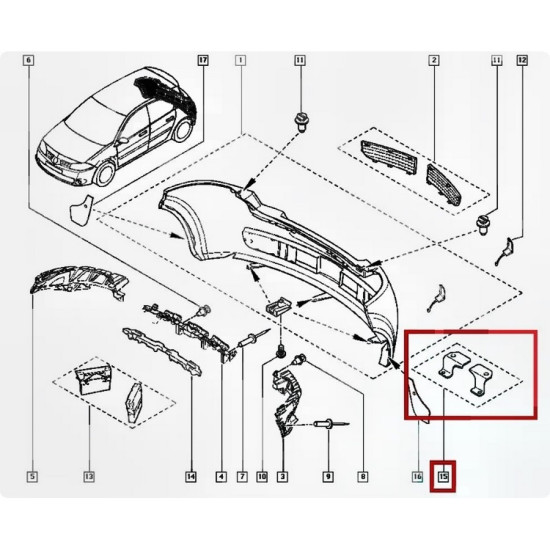 Mais Tampon Tespıt Parçası Megane Iı 7701475393 yedek parça