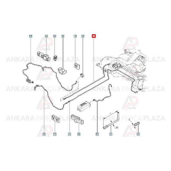 Orjinal Benzin Borusu Megane Iı 8200075183 yedek parça