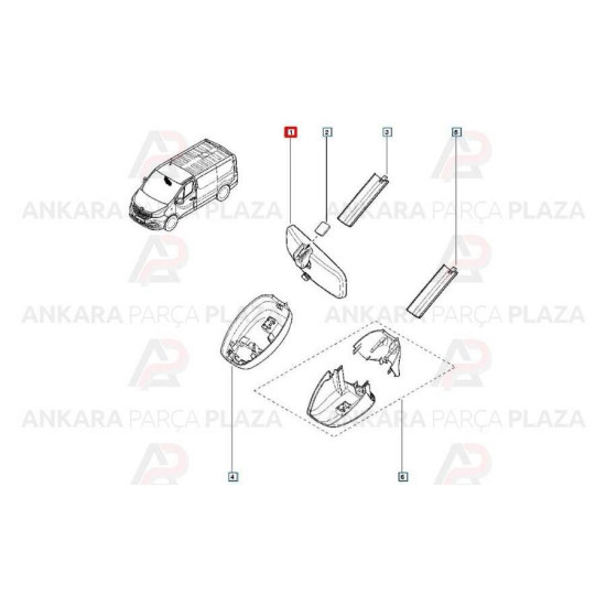 Orjinal İç Dikiz Aynası Trafıc Iı Sensörlü 963217348R yedek parça