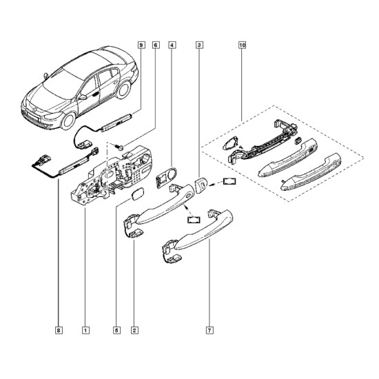 Orjinal Kapı Kolu Anteni Latıtude 285985919R Orjinal Kapı Kolu Anteni Latıtude 285985919R yedek parça