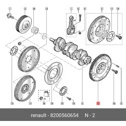 Orjinal Motor Volanı K4M-824 Laguna Iıı 8200560654 Orjinal Motor Volanı K4M-824 Laguna Iıı 8200560654