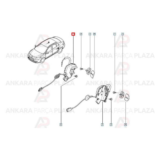 Orjinal Sağ Arka Kapı Kilidi Fluence 825020016R yedek parça