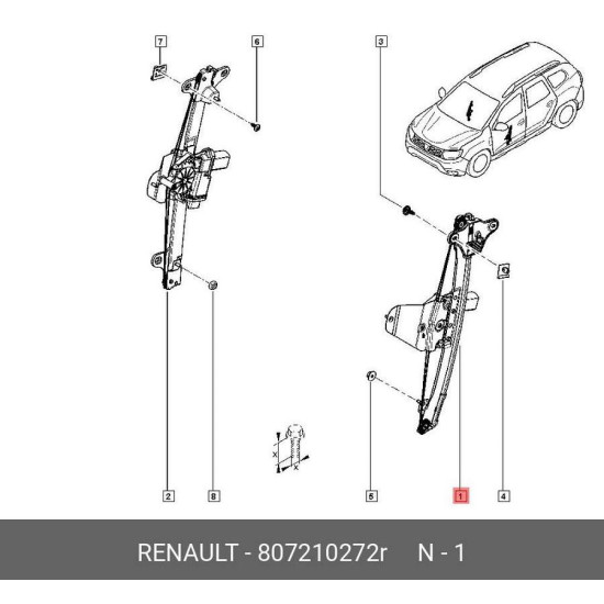 Orjinal Sol Ön Cam Krikosu Duster Xjd 807210272R yedek parça