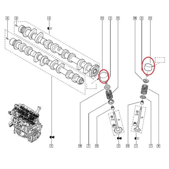 Orjinal Supap İticisi Megane Iv 13231Jx03C yedek parça
