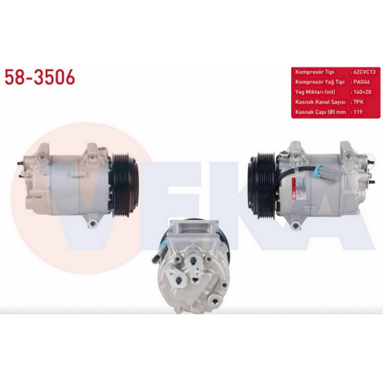 Scenic 2 - II Klima Kompresörü 7 Kanallı 8200678499 - 8200940233 yedek parça